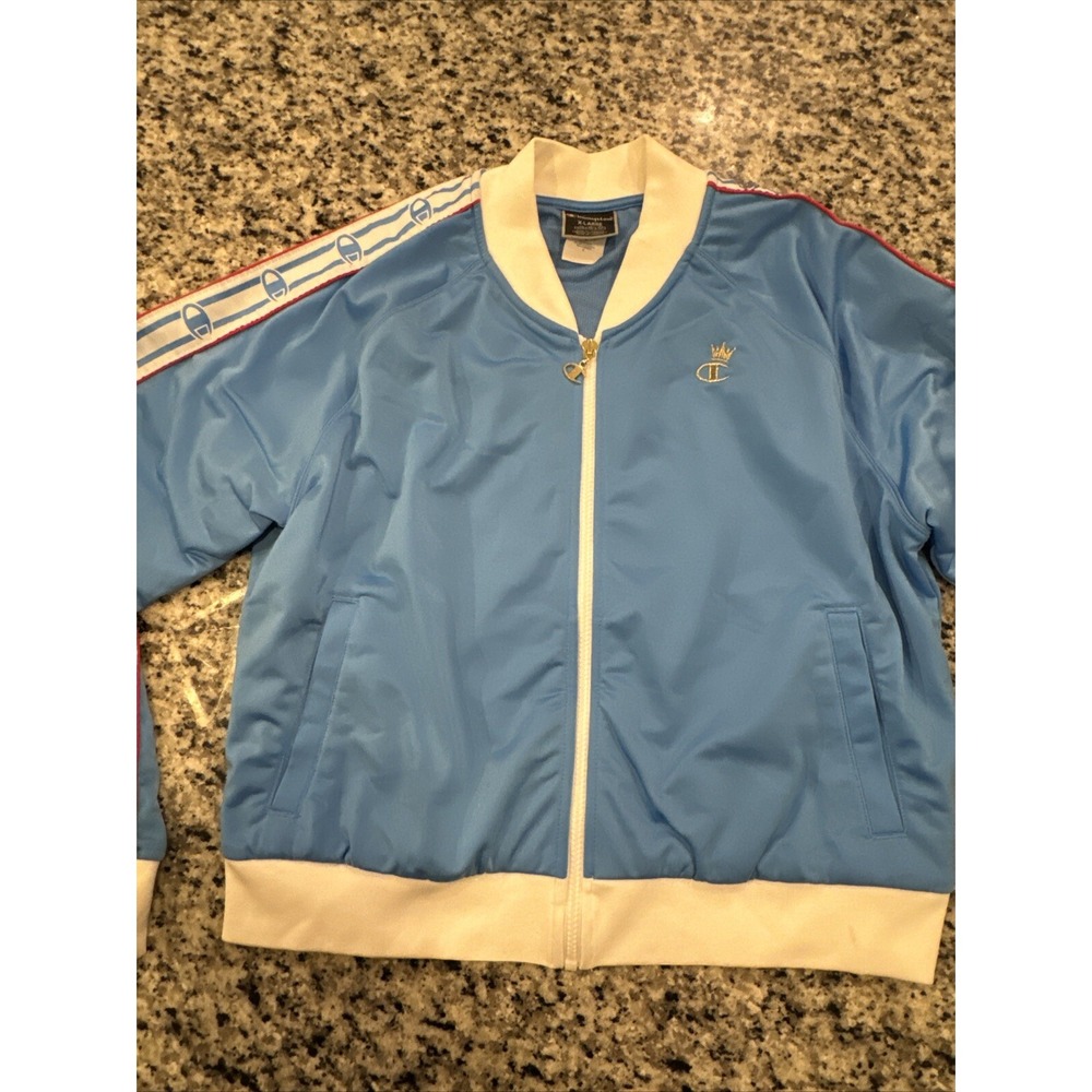 Champion Girl's Light Blue‎ Track Jacket Full Zip Size Extra Large #798 - Picture 2 of 10